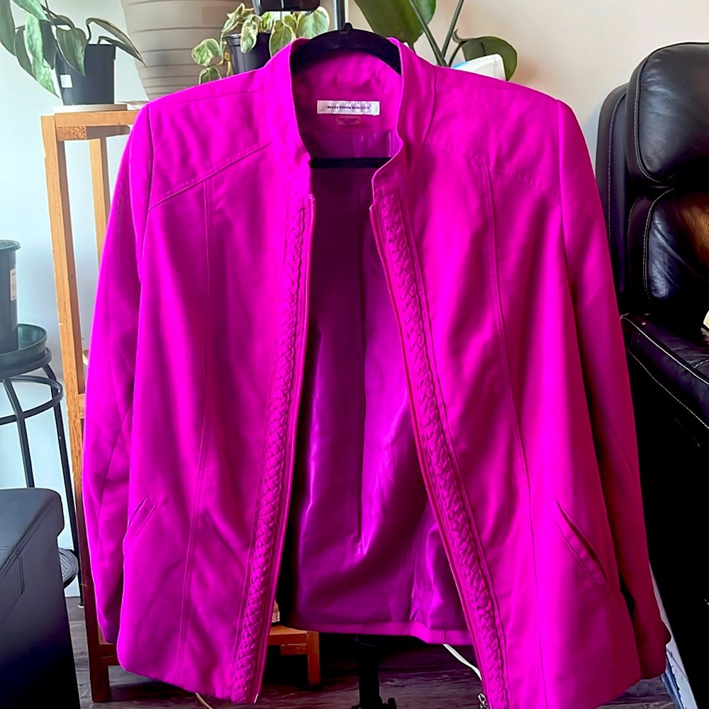 Size 14 Beautiful Fuschia Allison Dailey Faux Suede Jacket